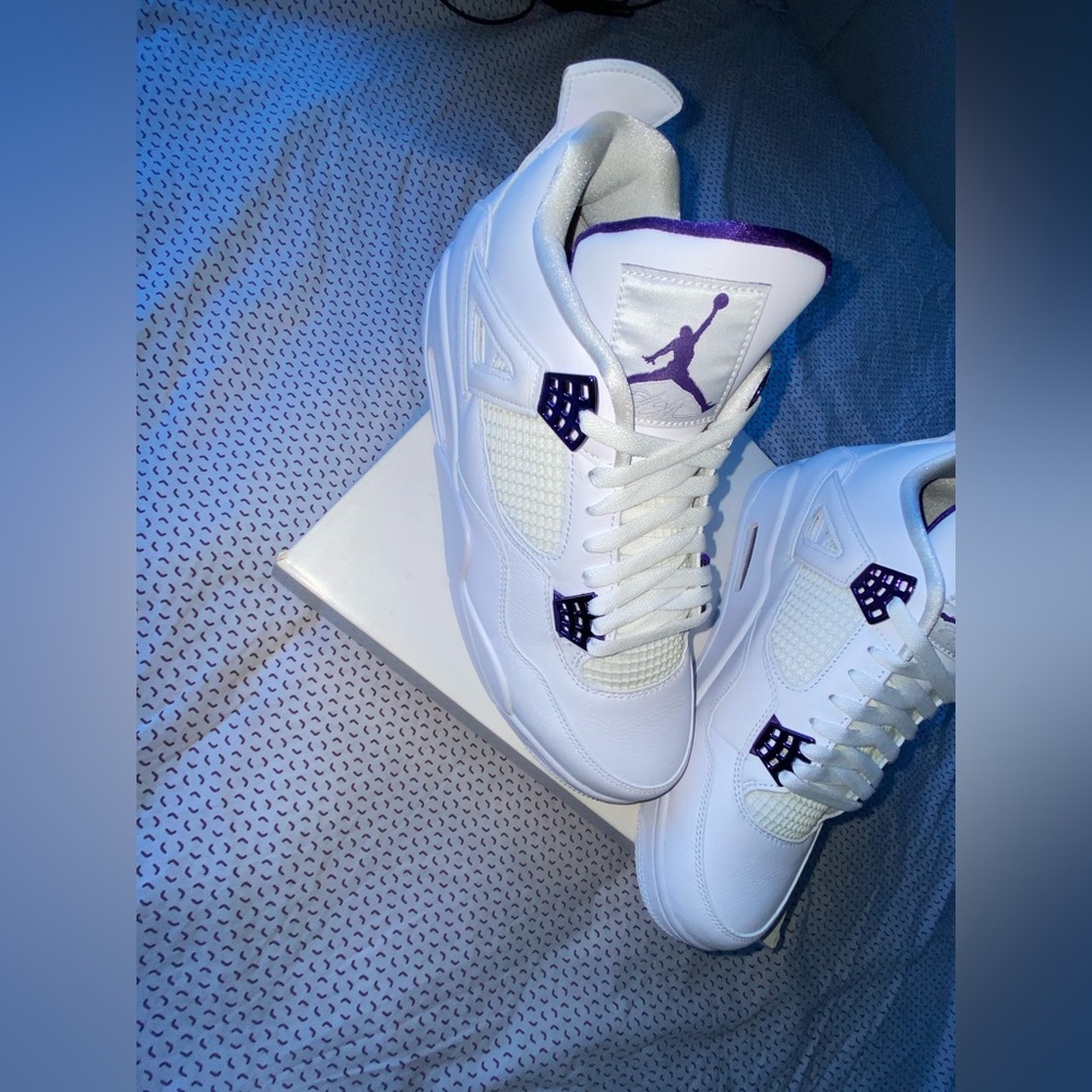 Retro 4s metallic purple and white